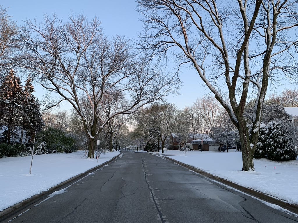 A road on a snowy day